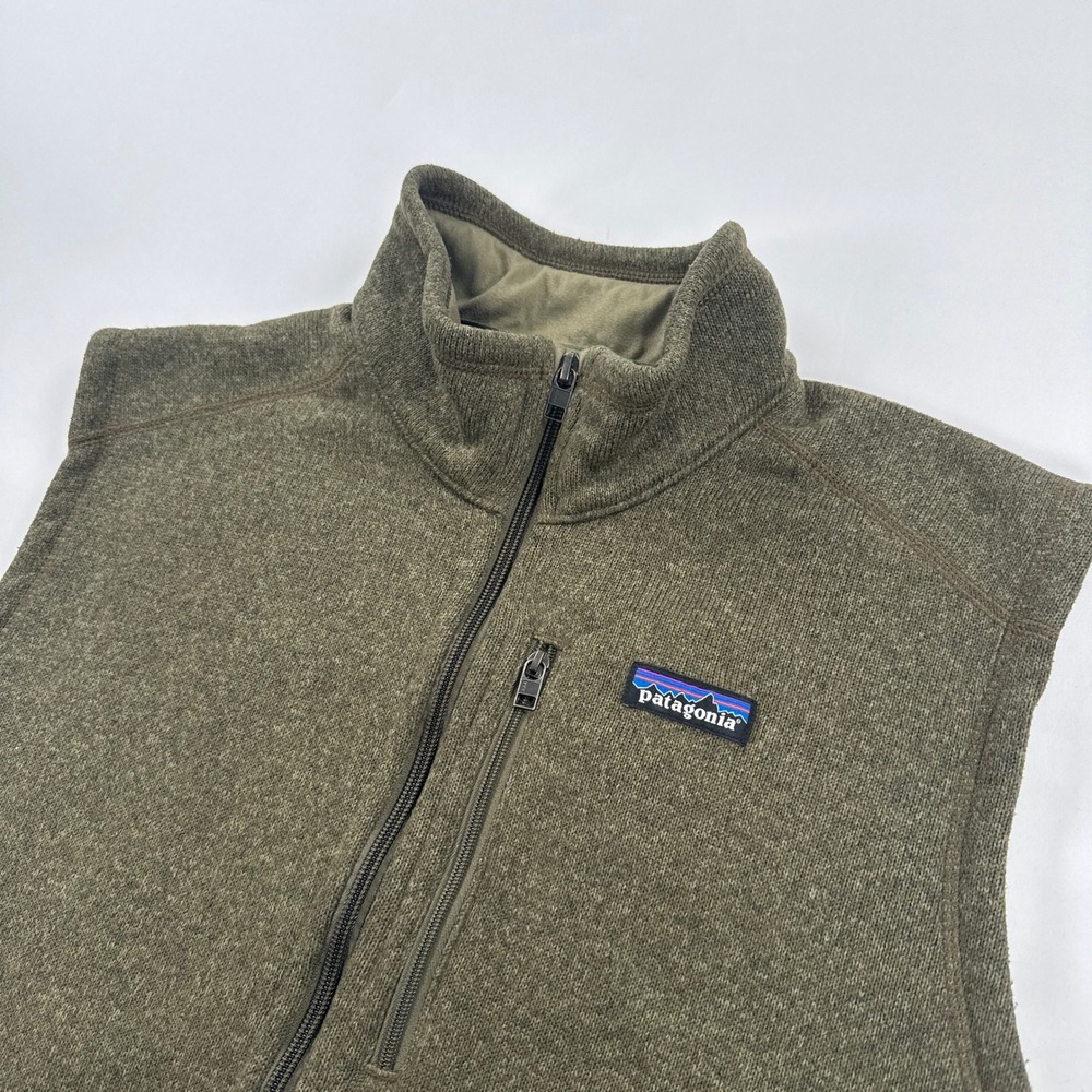 Patagonia Mens Better Sweater Vest XL Olive Green Full Zip Fleece Layering
